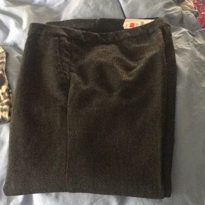 Banana Republic wool lined herringbone wide-leg pants. Size 14 petite. NWT.